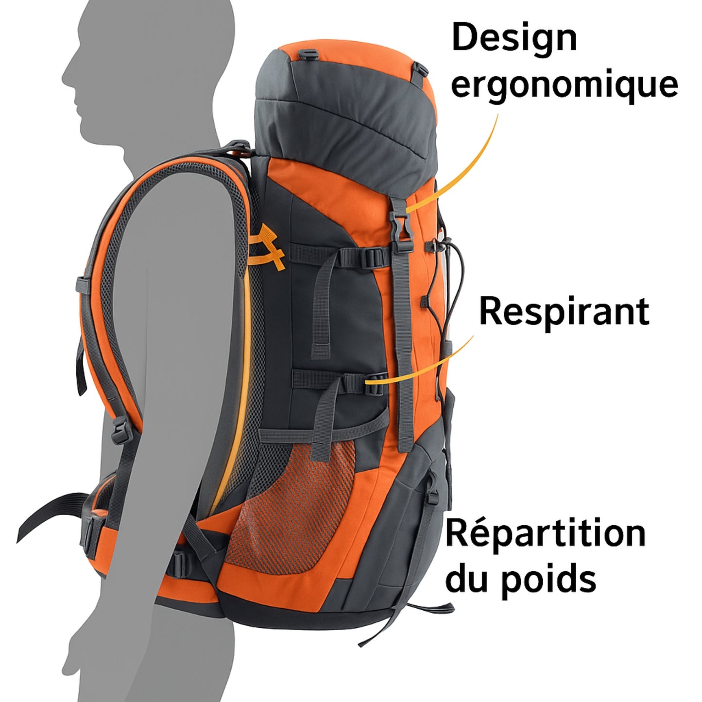 Sac à Dos Randonnée Pro Homme 75L