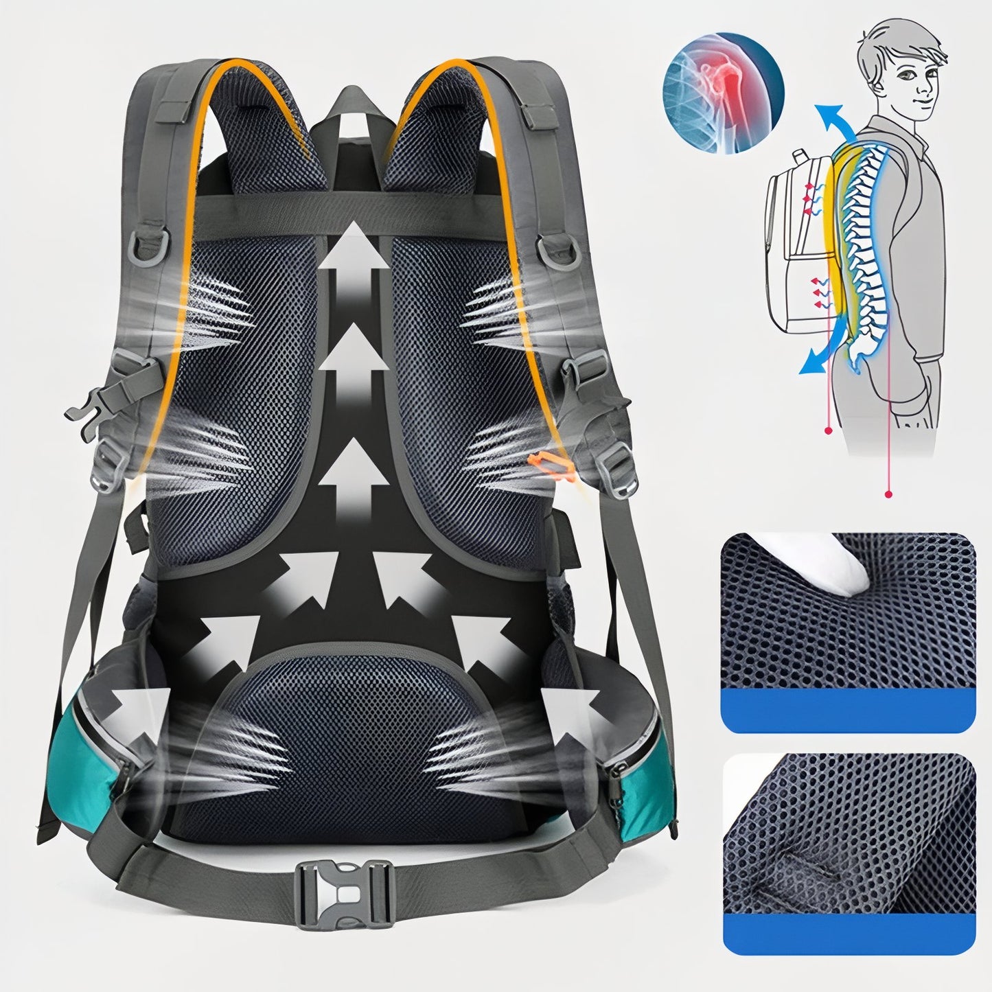 Sac à Dos Randonnée Multi-Poches 55L