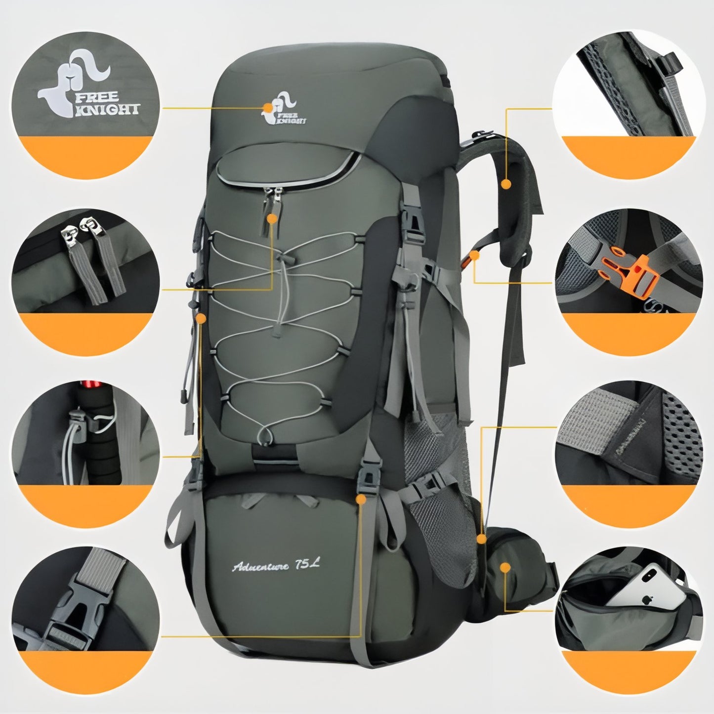 Sac à Dos Imperméable Randonnée 75L