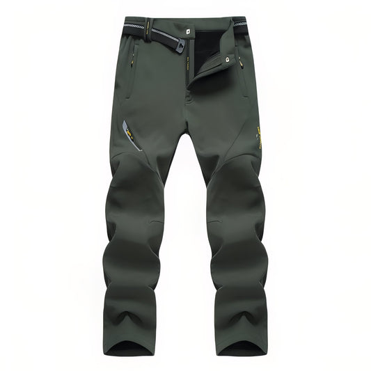 Pantalon Randonnée Doublé Polaire Homme - Vert Foncé