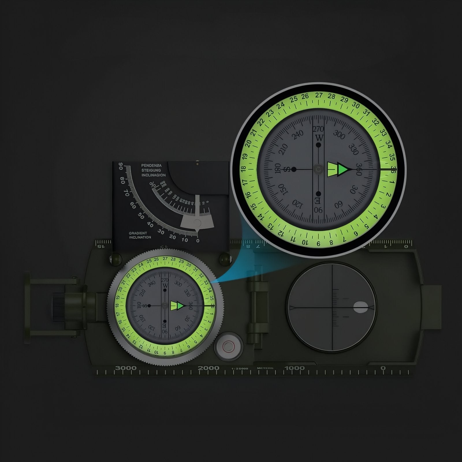 Boussole Multifonctionnelle Professionnelle Orientation Militaire Portable en Métal pour Randonnée Camping Voyage Exploration- Vert Armée Boussole Multifonctionnelle Professionnelle Orientation Militaire Portable en Métal pour Randonnée Camping Voyage Exploration- Vert Armée