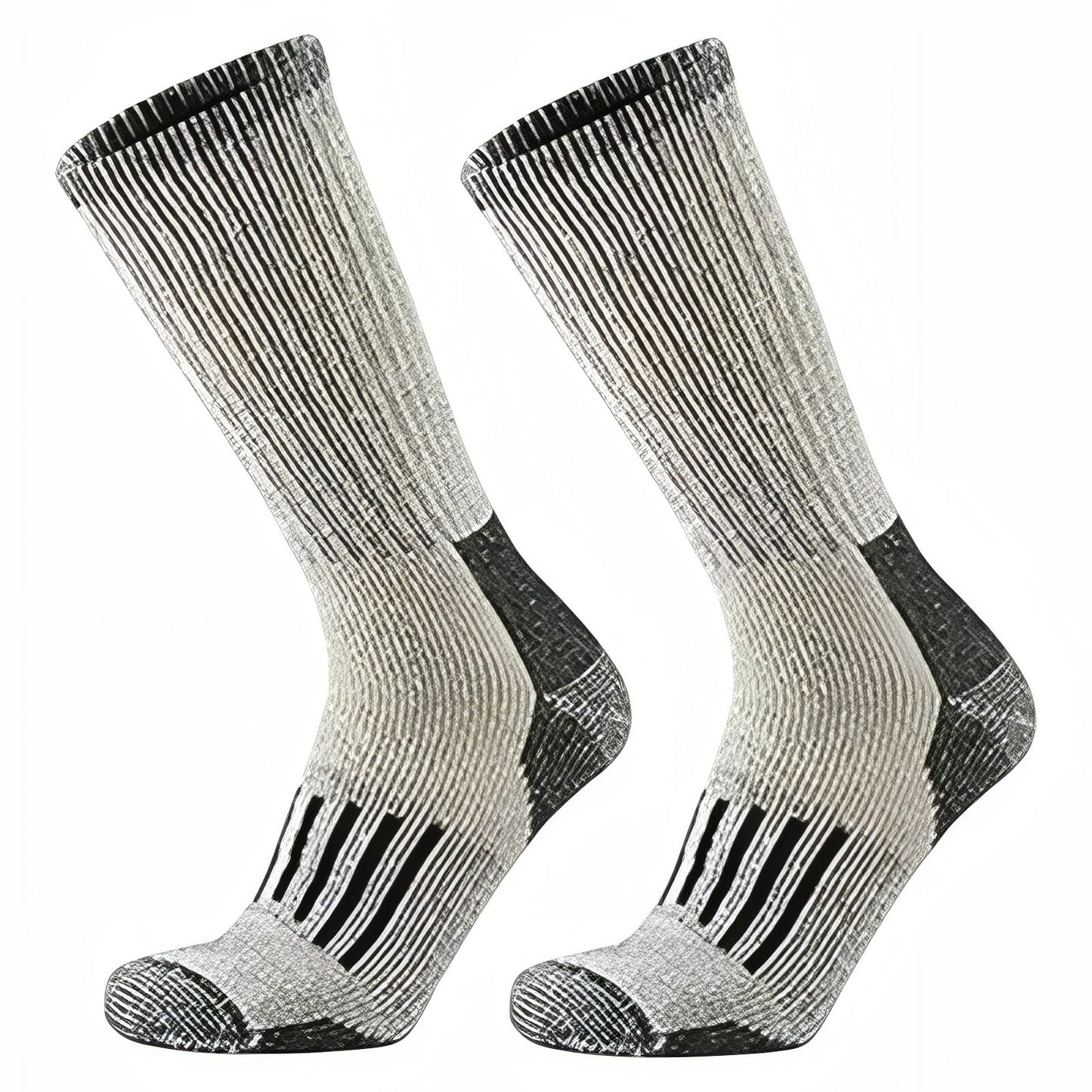 Chaussettes de Randonnée En Laine - Noir et Gris Foncé
