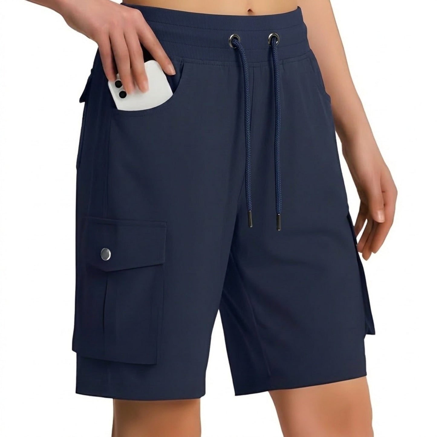 Short Long Randonnée Femme - Bleu Marine