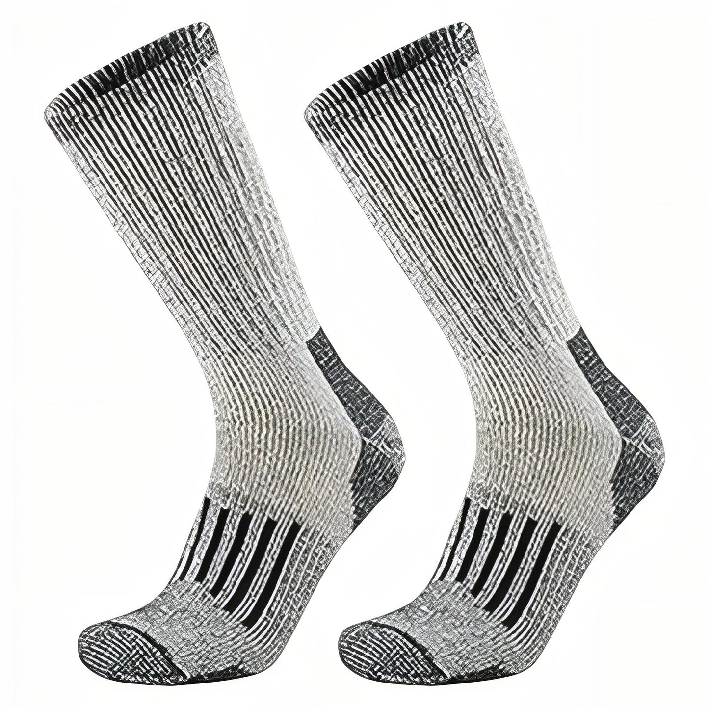 Chaussettes de Randonnée En Laine - Gris Clair et Noir