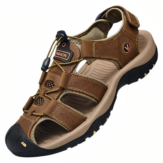 Sandales de Randonnée Homme Bout Fermé - Marron et Beige