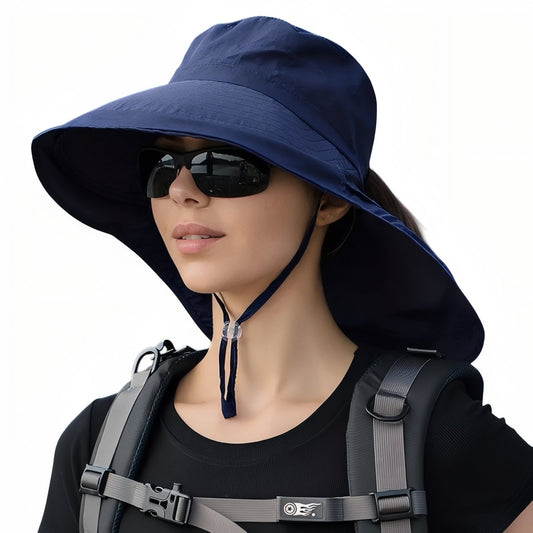 Chapeau Soleil Randonnée Femme - Bleu Marine - 56-58cm