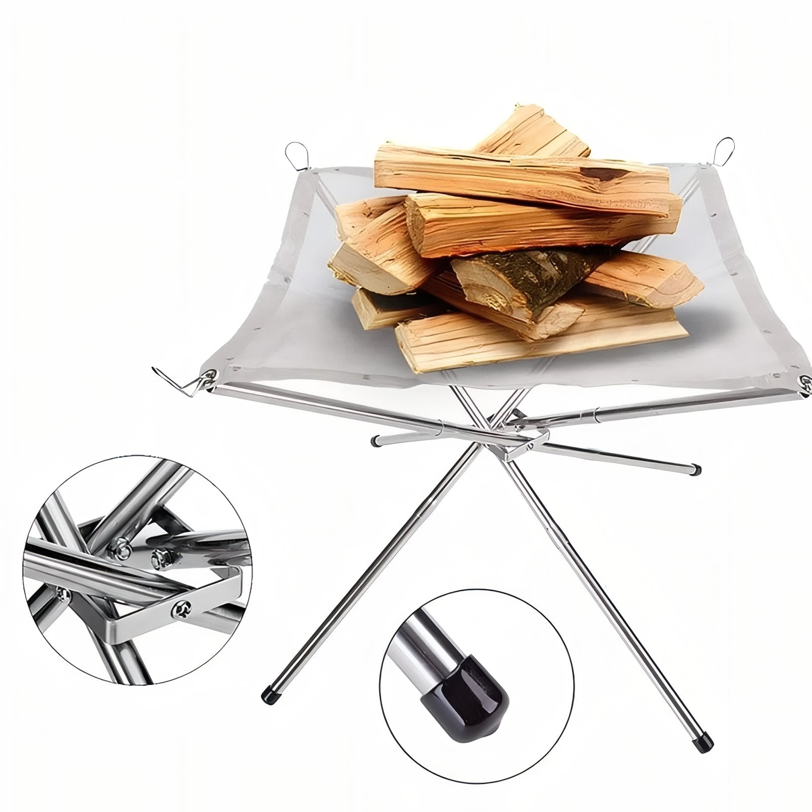 VINGVO Support de support de poêle pliable Support de cuisinière en acier inoxydable argent VINGVO Support de support de poêle pliable Support de cuisinière en acier inoxydable argent