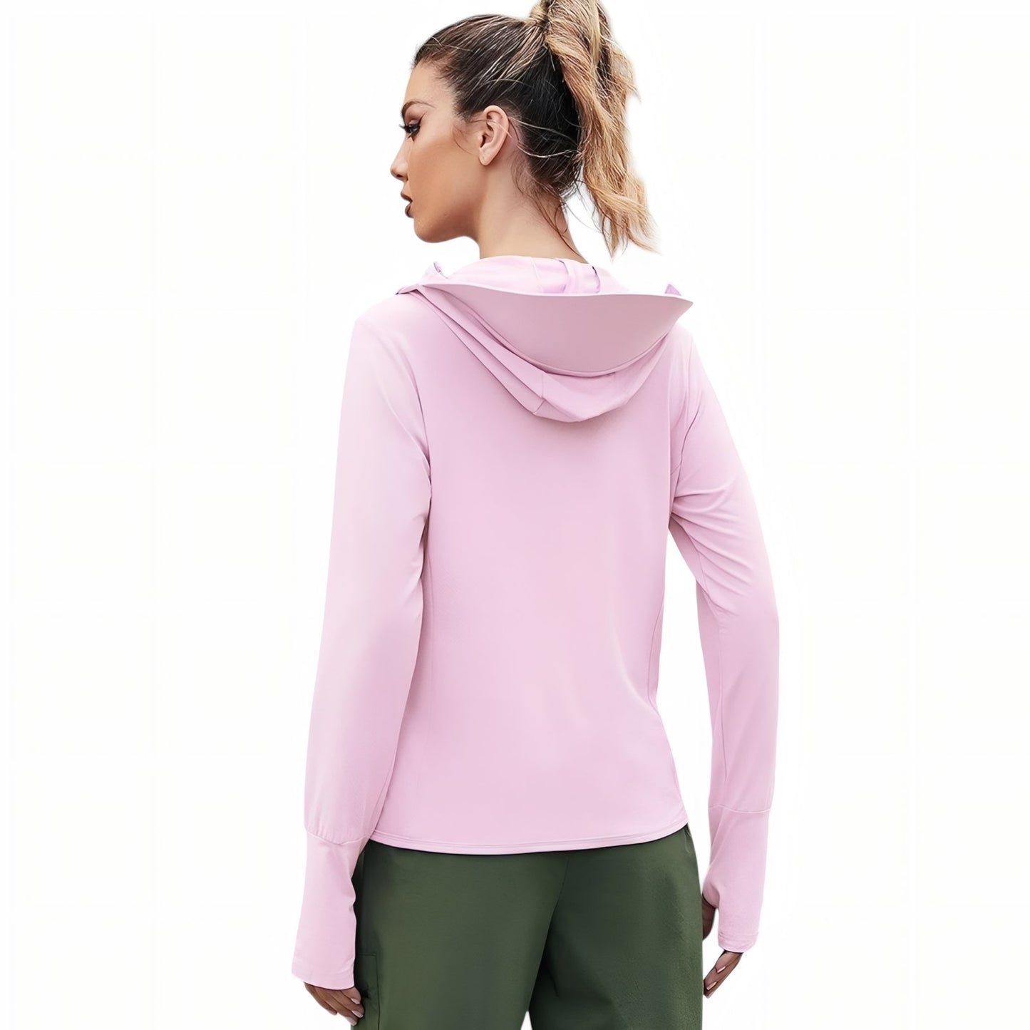 Veste Capuche Légère Randonnée Femme SPF 50+