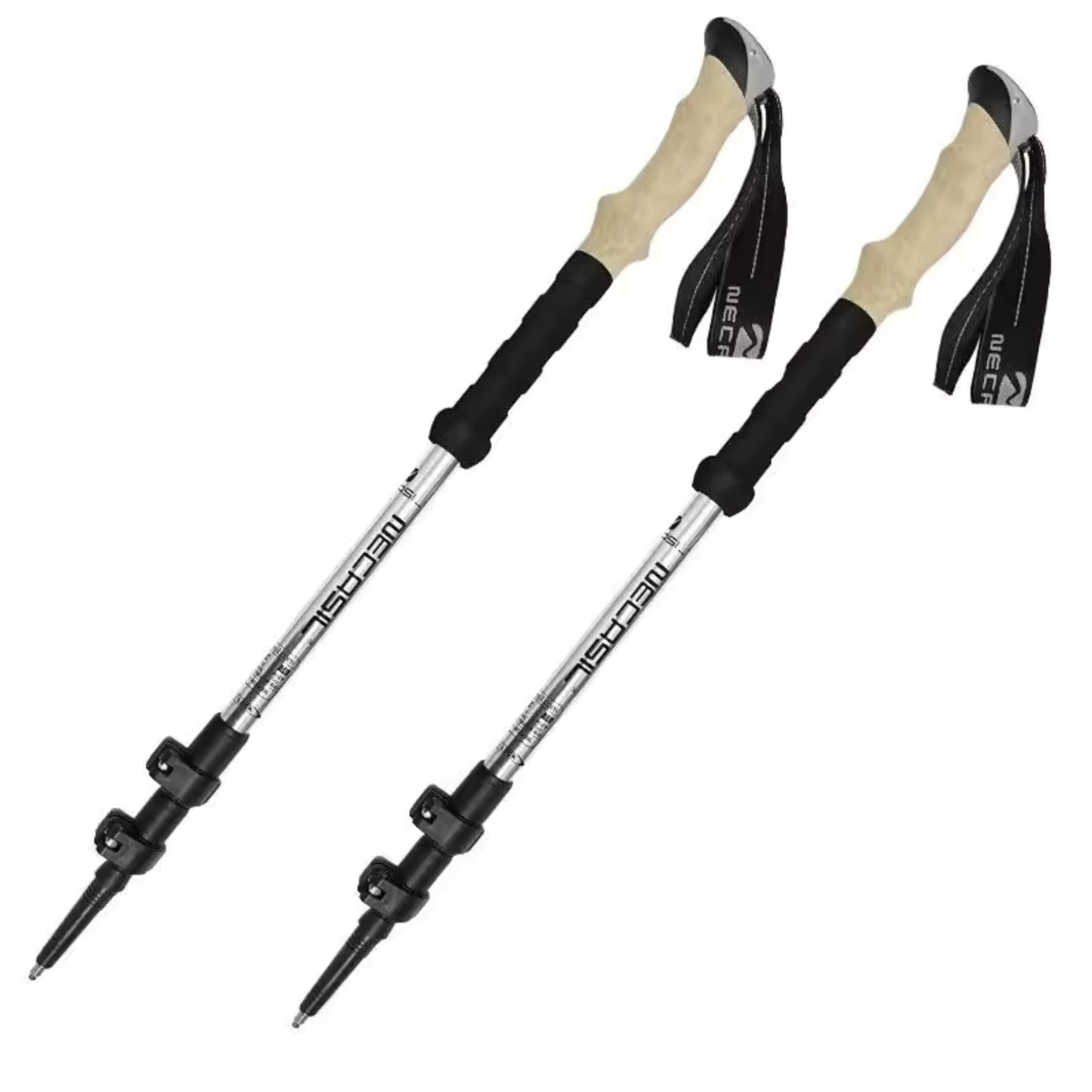 Bâton de Randonnée Ultra Léger 135CM - Gris - 2 Bâtons (Paire Complète)