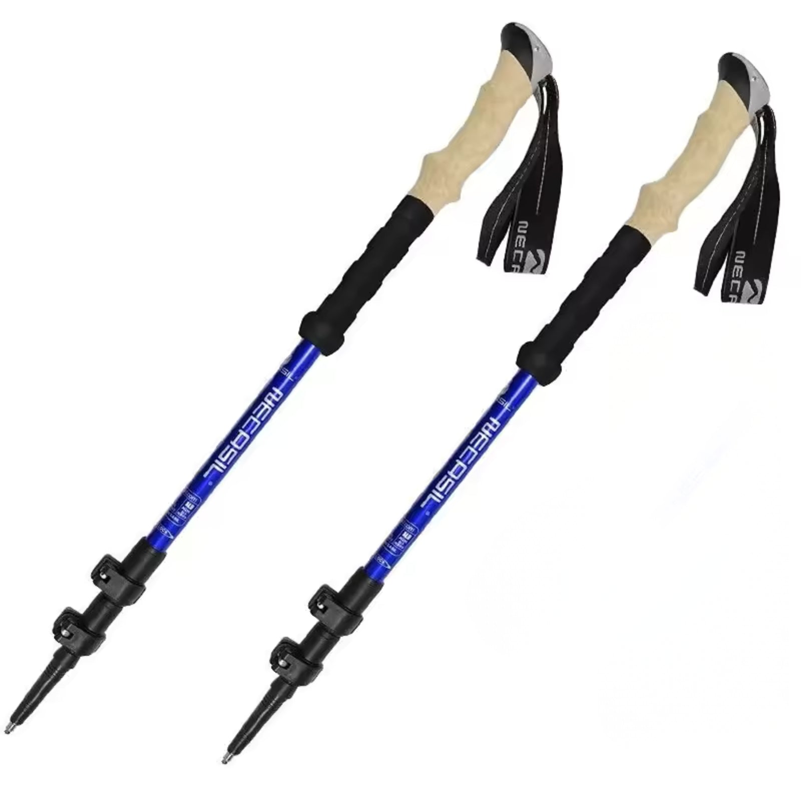Bâton de Randonnée Ultra Léger 135CM - Bleu - 2 Bâtons (Paire Complète)