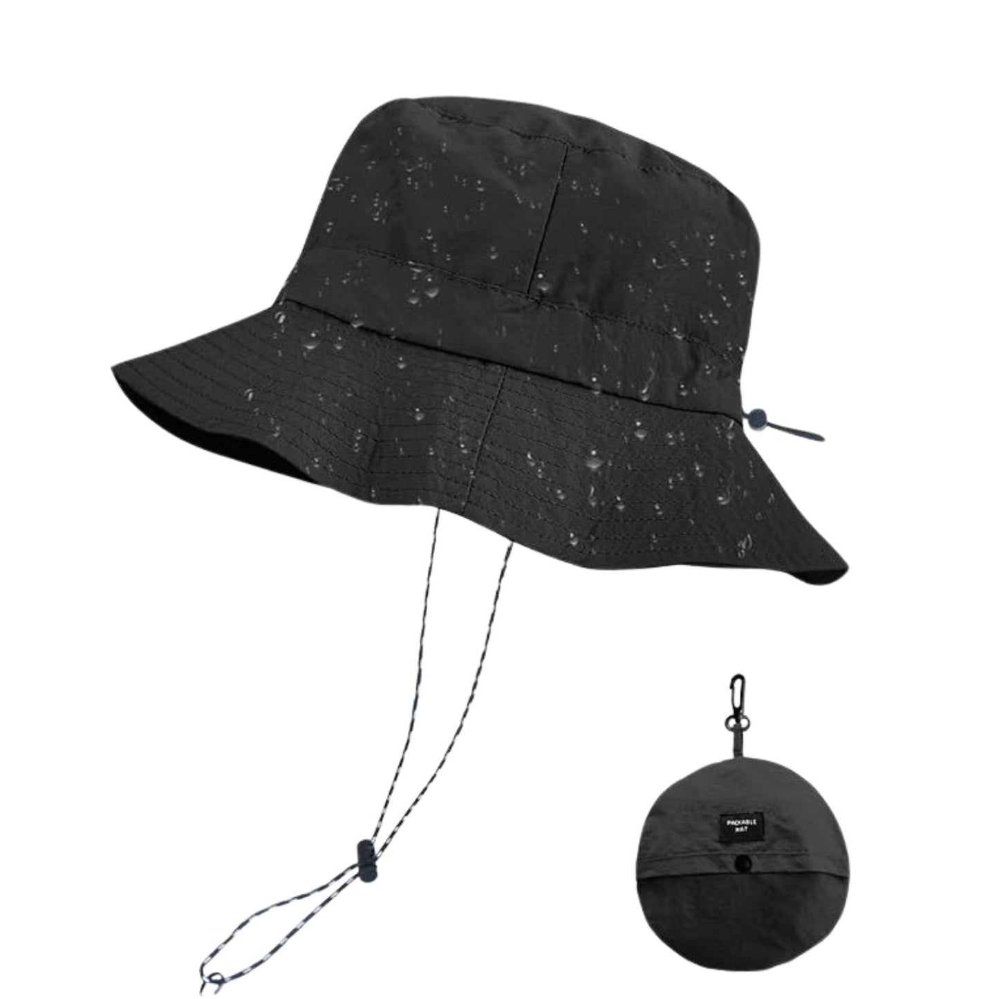 Chapeau Femme Été Randonnée gros plan détail cordon - Beige - Vert Olive - Rose - Noir - Gris Foncé - Bleu Marine - Terracotta