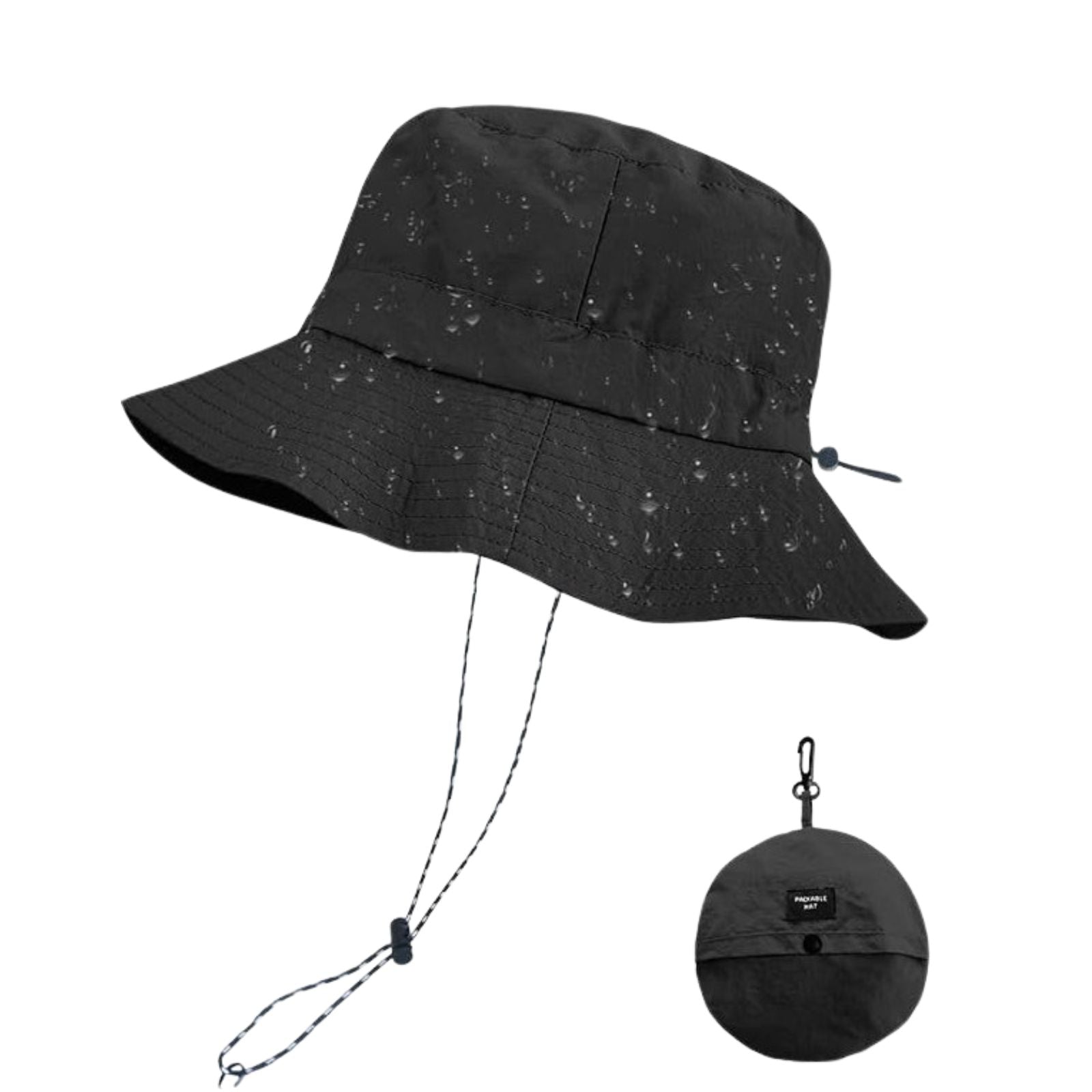 Chapeau Femme Été Randonnée gros plan détail cordon - Beige - Vert Olive - Rose - Noir - Gris Foncé - Bleu Marine - Terracotta