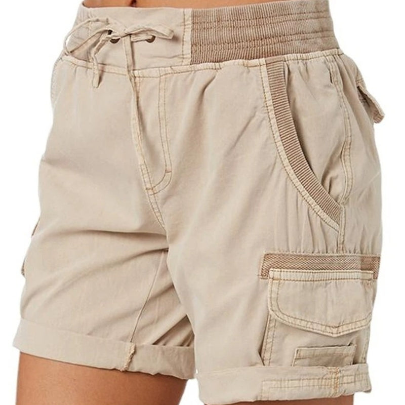 Bermuda Femme Randonnée Queen gros plan sur le short - Beige - Noir - Gris Clair - Terracotta - Vert Armée - Vert Clair - Bleu Marine