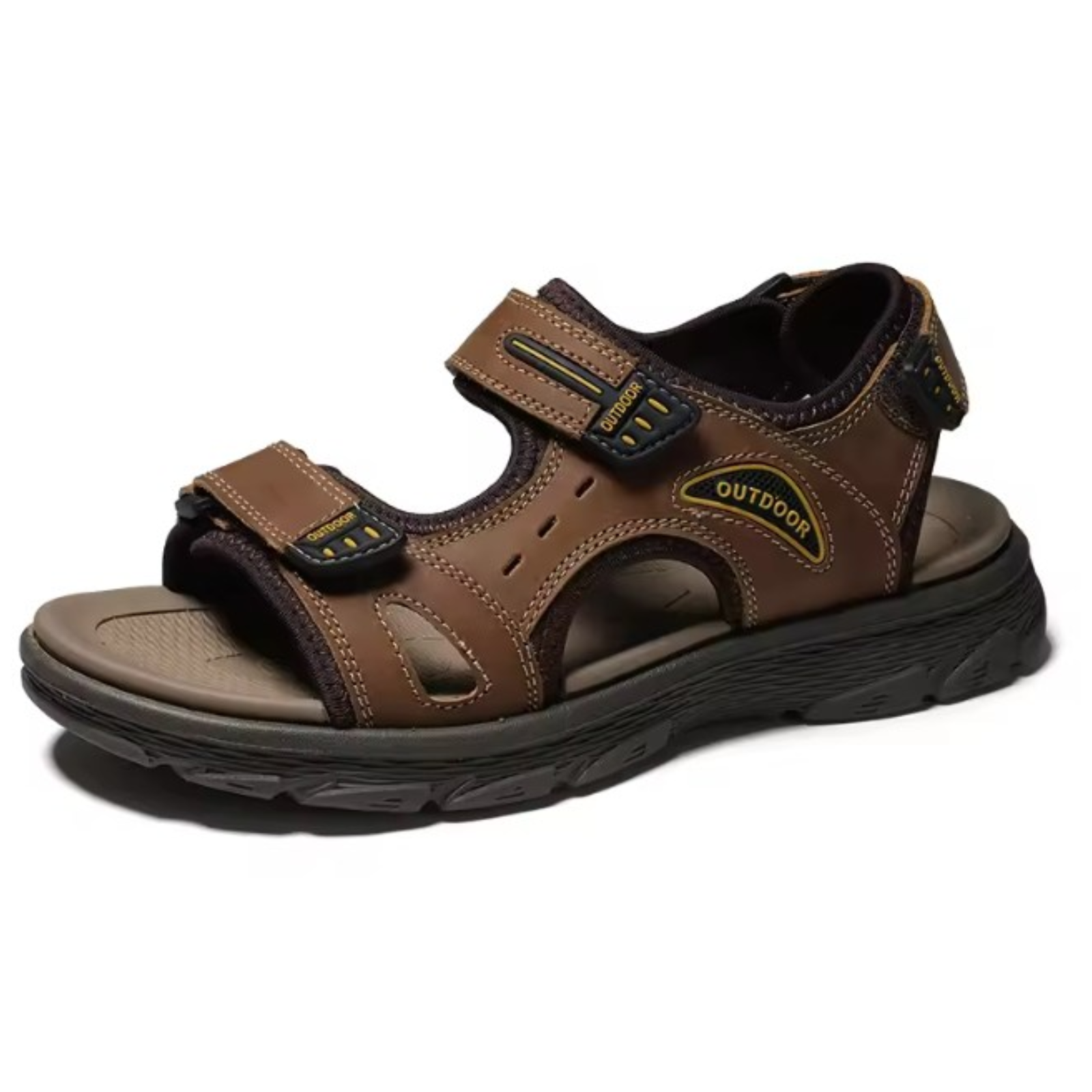 Sandales De Marche Homme Cuir - Marron