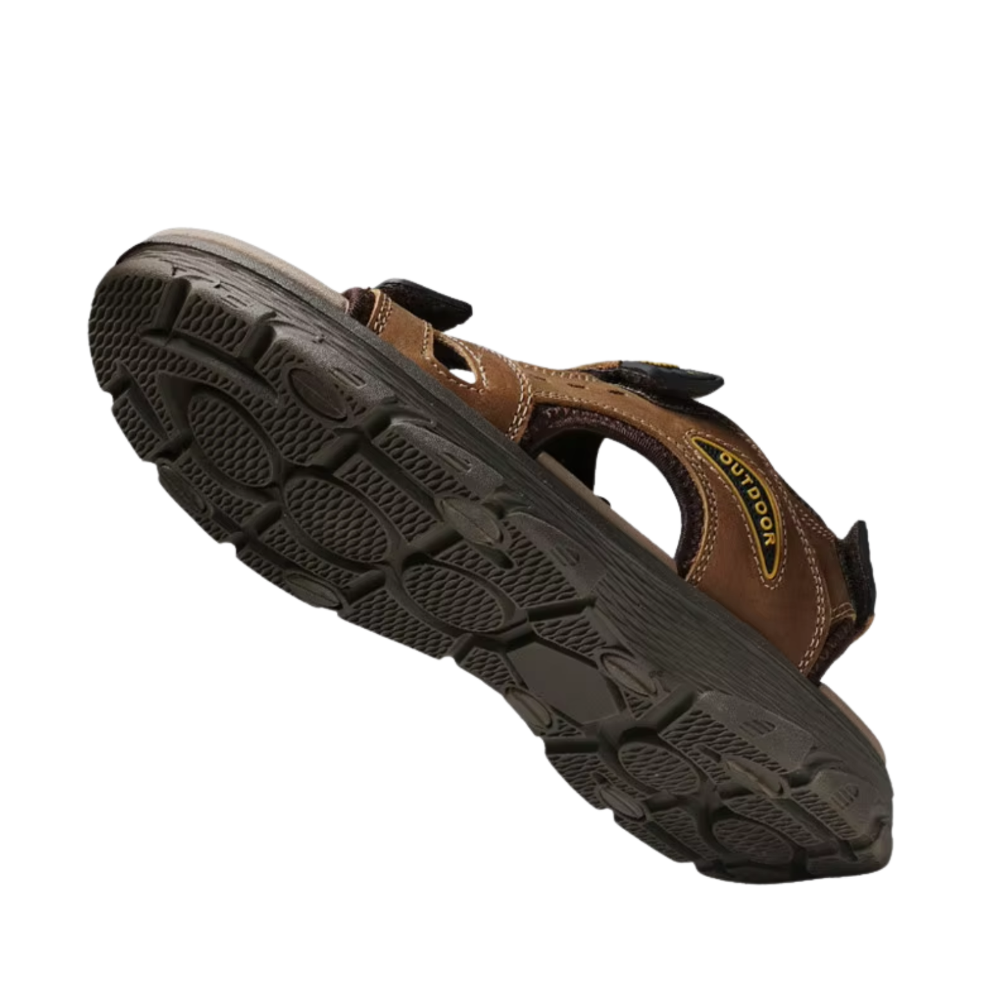 Sandales De Marche Homme Cuir vue du dessous - Marron - Noir