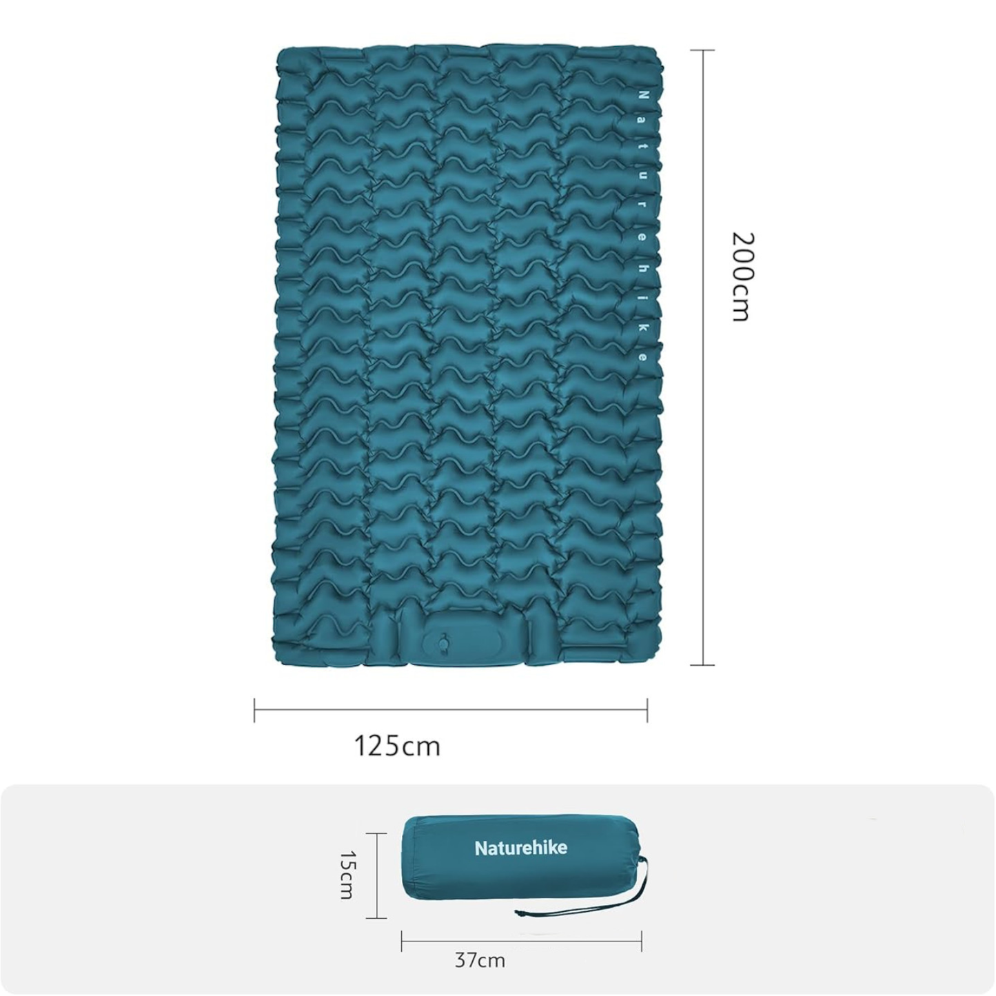 Matelas Gonflable 2 Personnes Pour Camping guide des dimensions - Bleu - Vert