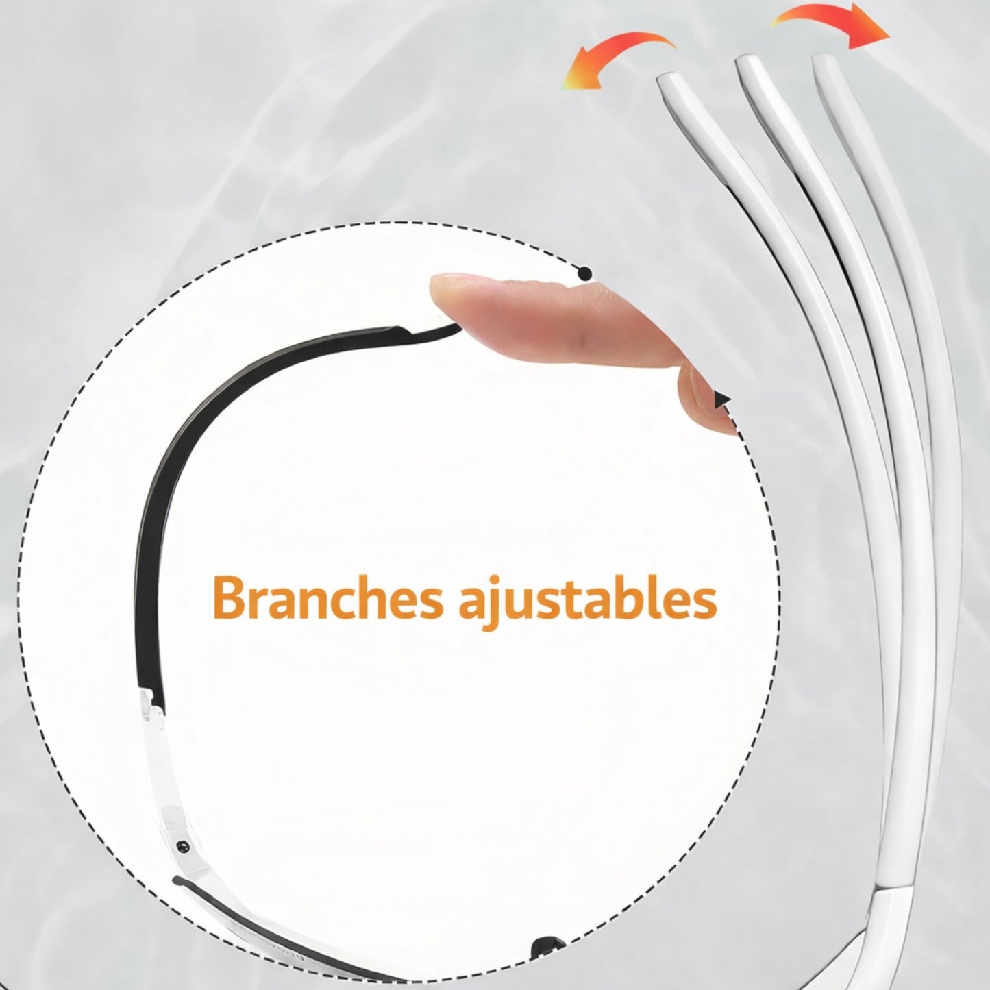 Lunettes Randonnée Photochromique détail branches ajustables - Gris - Vert Olive - Noir - Blanc