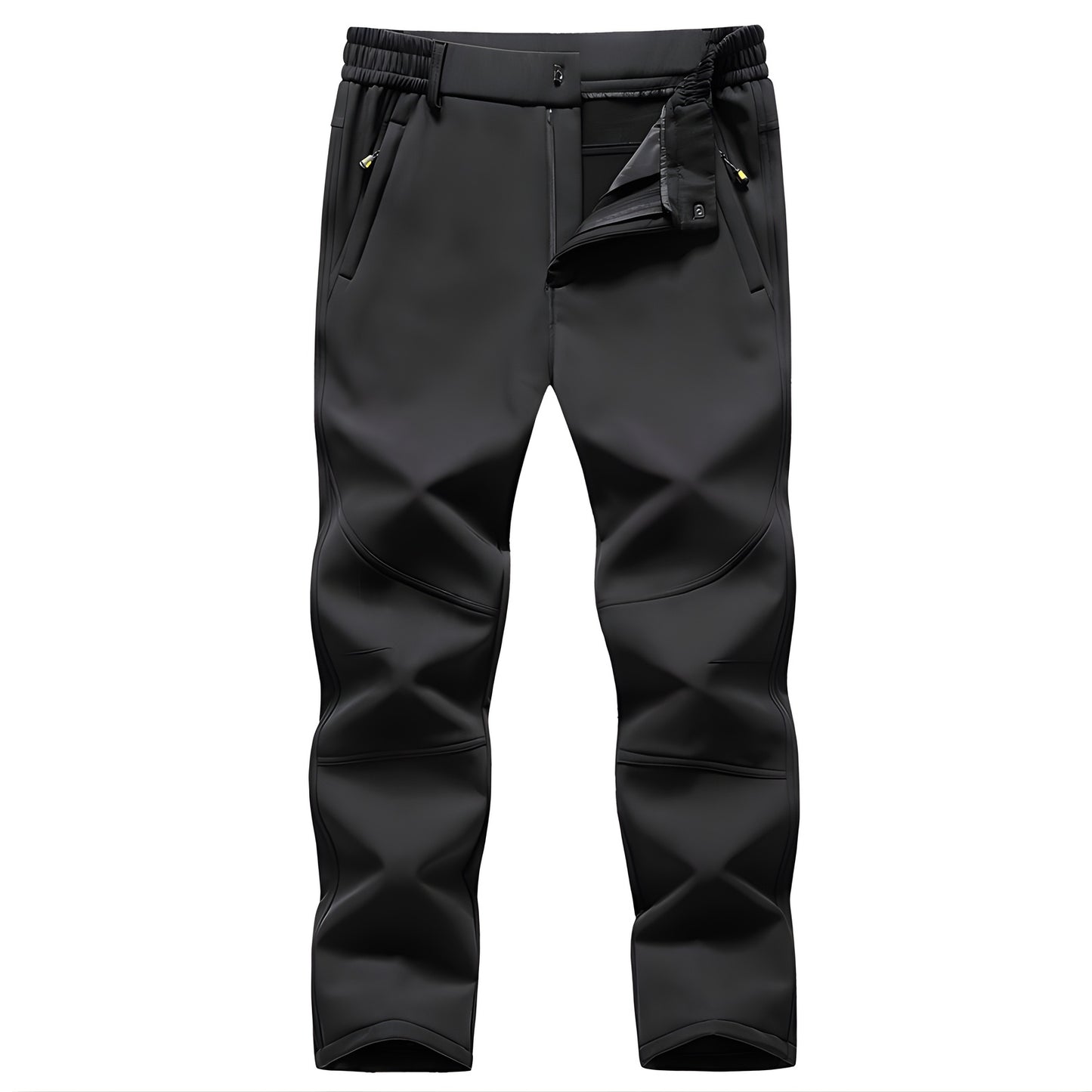 Pantalon Polaire Randonnée Homme vue de face - Noir