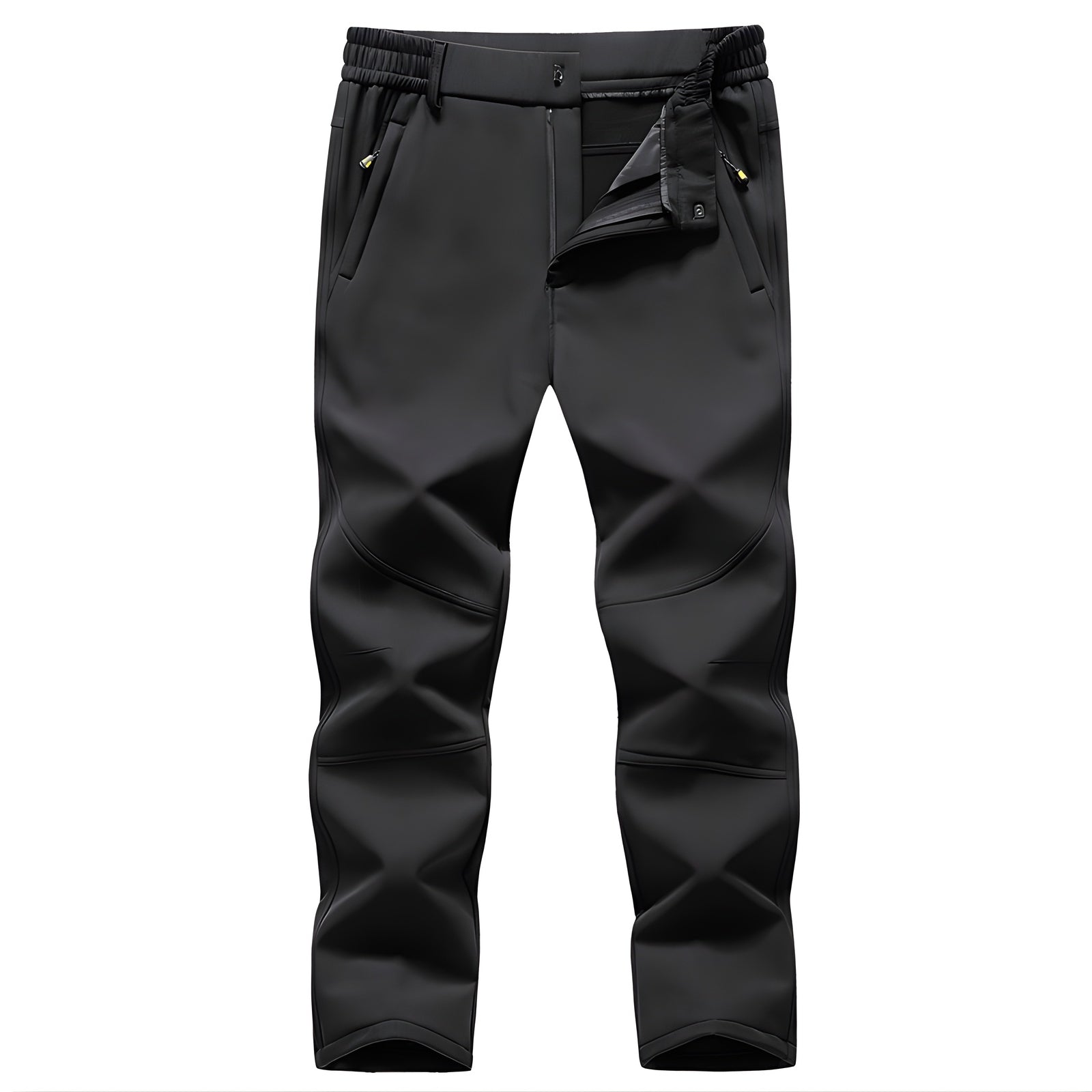 Pantalon Polaire Randonnée Homme vue de face - Noir