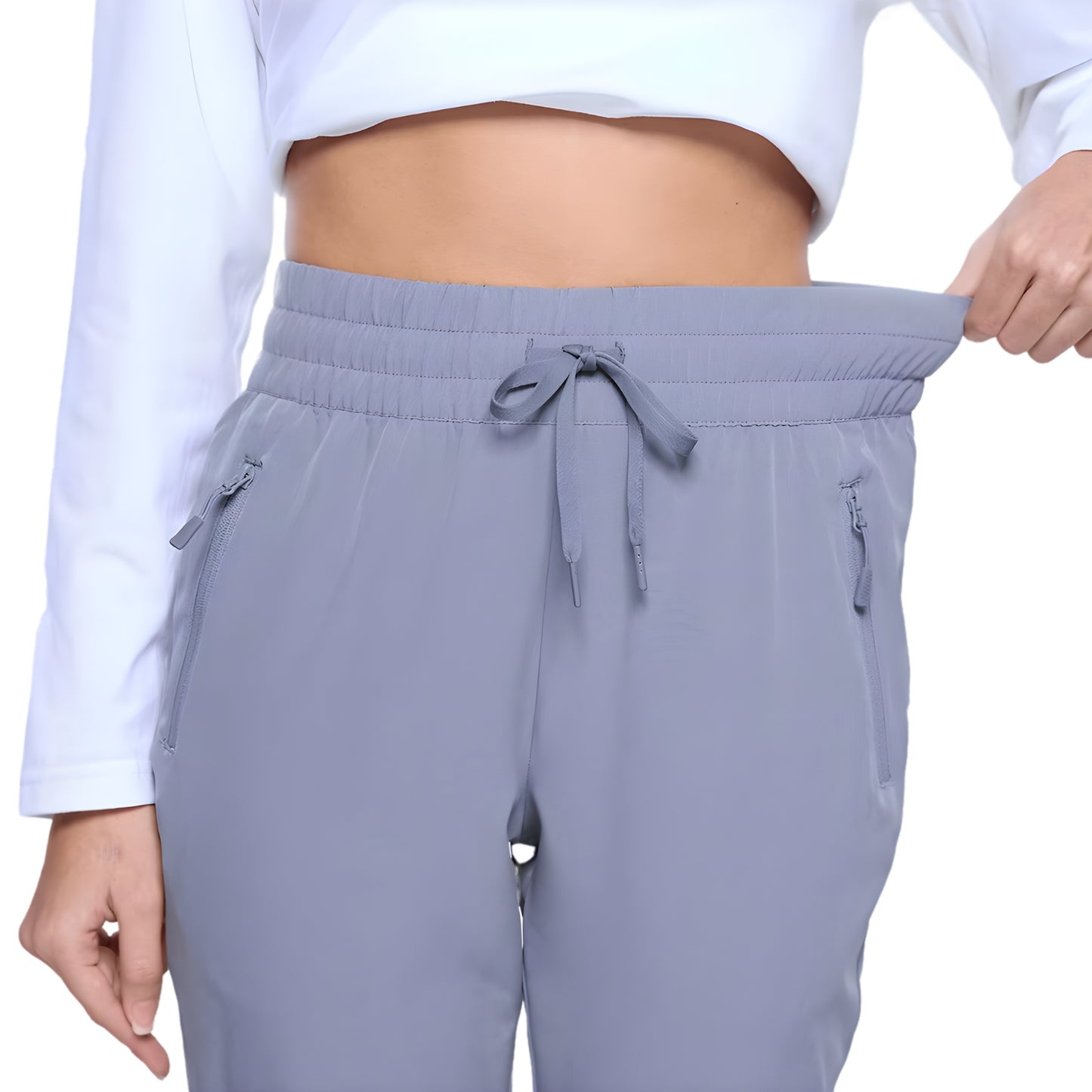 Pantalon de Randonnée Été gros plan taille élastique - Vert Militaire - Rouge - Bleu Clair - Bleu Marine - Kaki - Violet - Bleu Ciel - Gris Foncé - Noir - Orange - Gris Clair