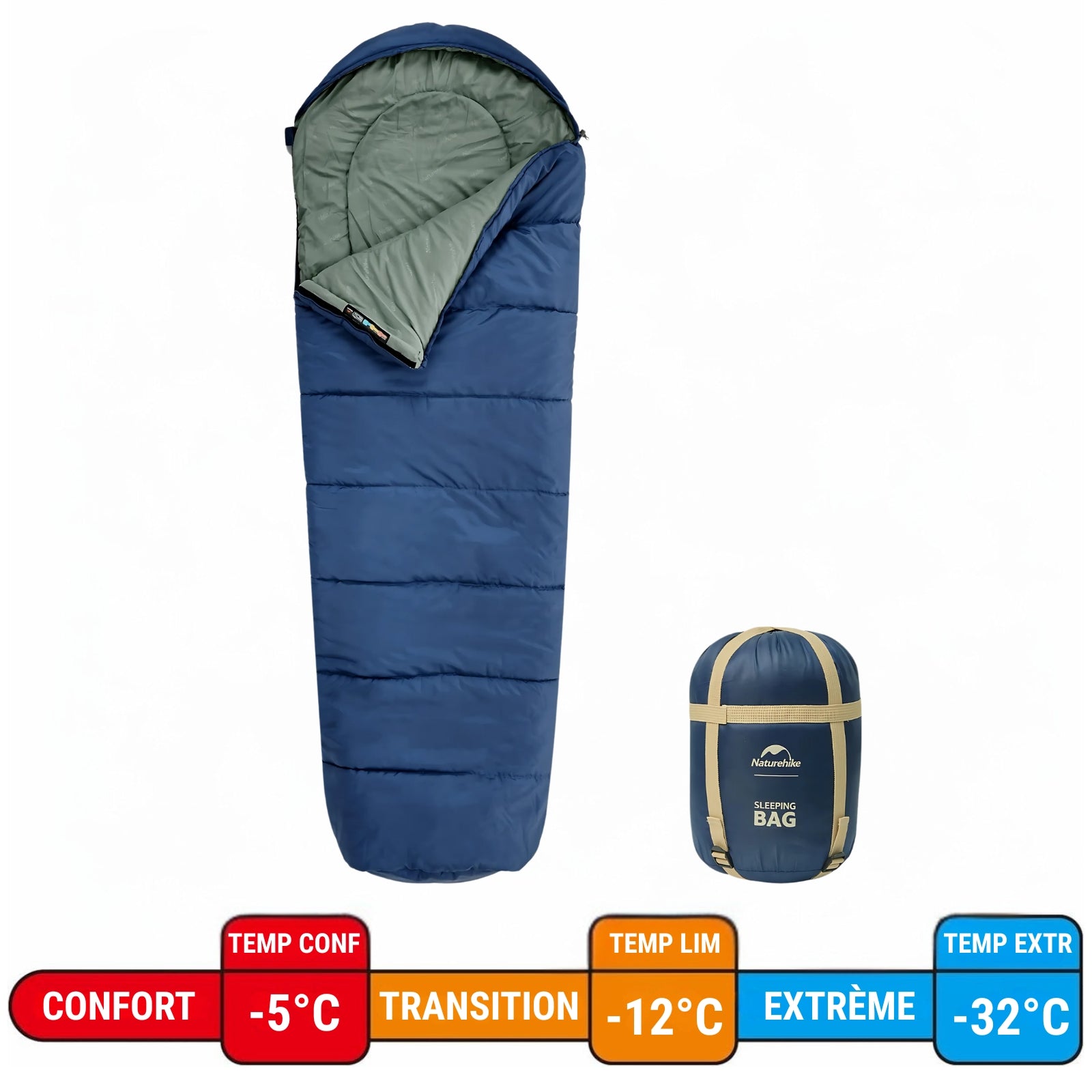 Coolzon Sac de couchage pour Adultes 3-4 saisons par temps chaud et hiver, léger Coolzon Sac de couchage pour Adultes 3-4 saisons par temps chaud et hiver, léger