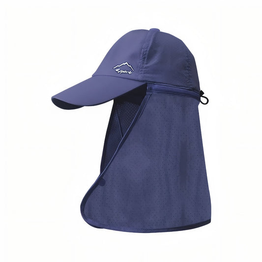 Chapeau Randonnée Avec Protège Nuque - Bleu Marine - 56-60cm