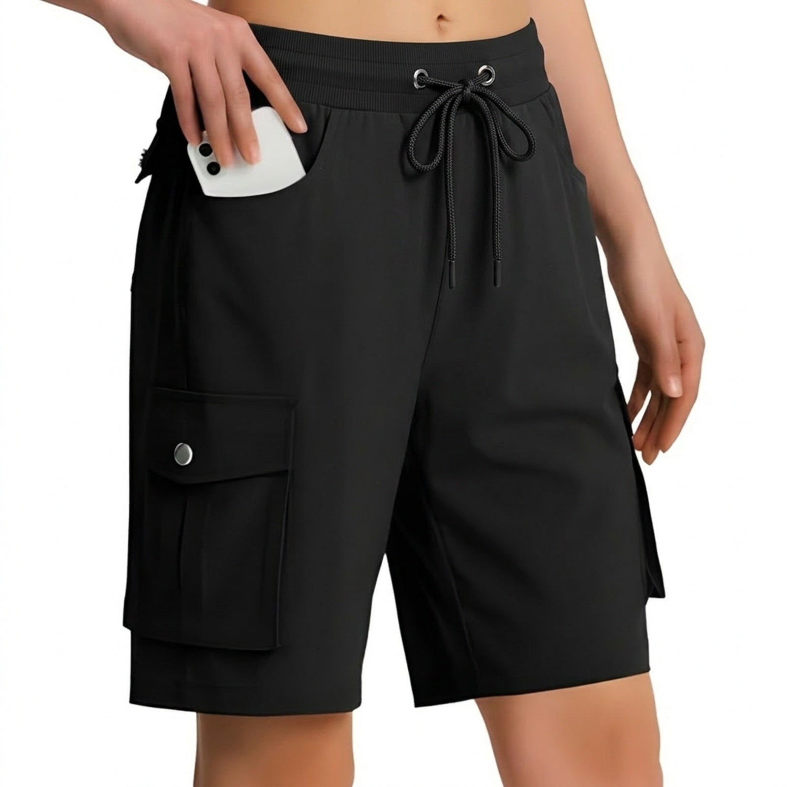 Short Long Randonnée Femme - Noir