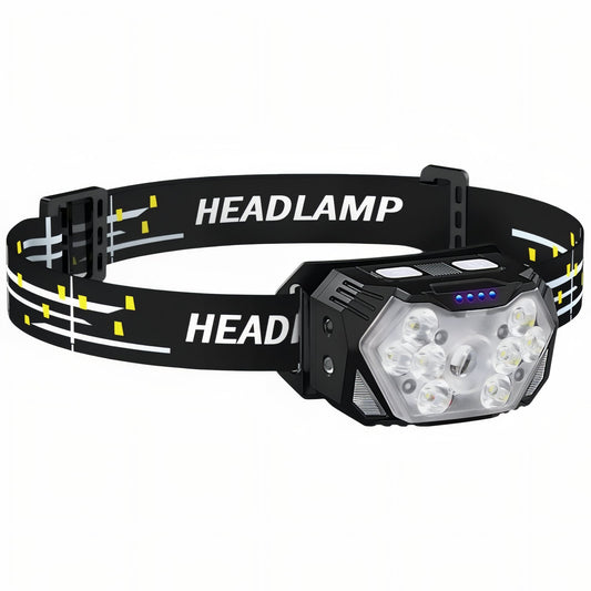Lampe Frontale LED Puissante - Noir