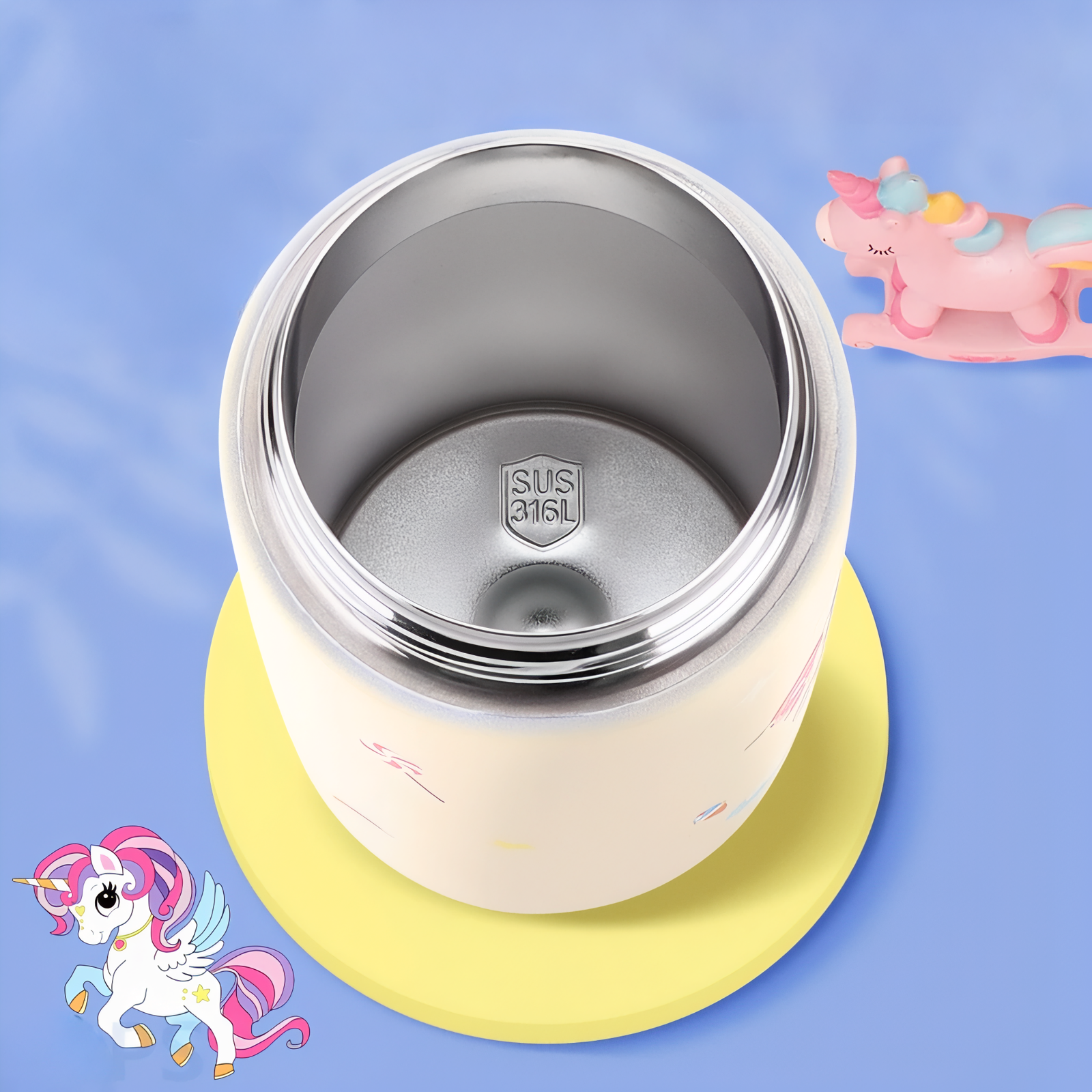 Gourde Enfant Flamant Rose 400ML vue intérieure - Flamant Rose