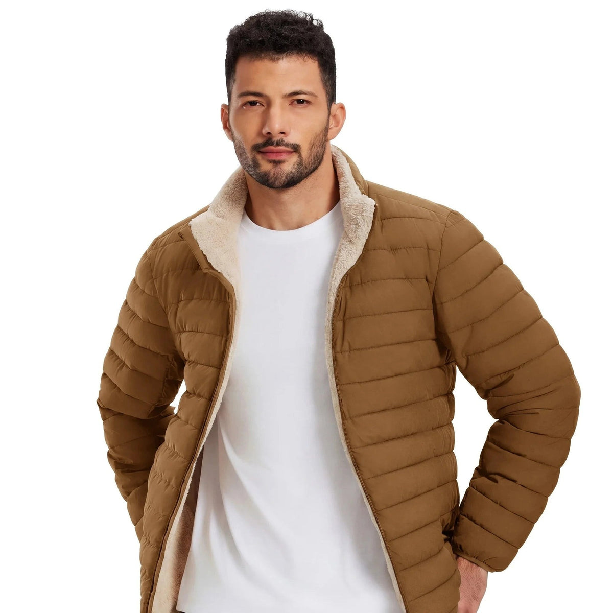 Doudoune Sherpa Homme col Sherpa détail
