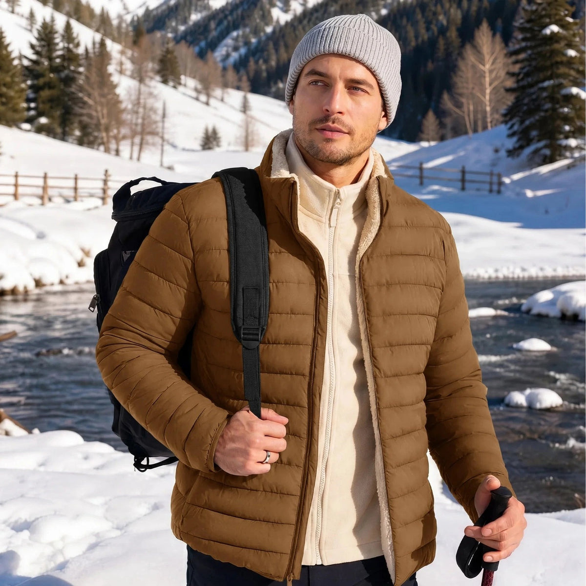 Doudoune Sherpa Homme randonnée hiver lifestyle