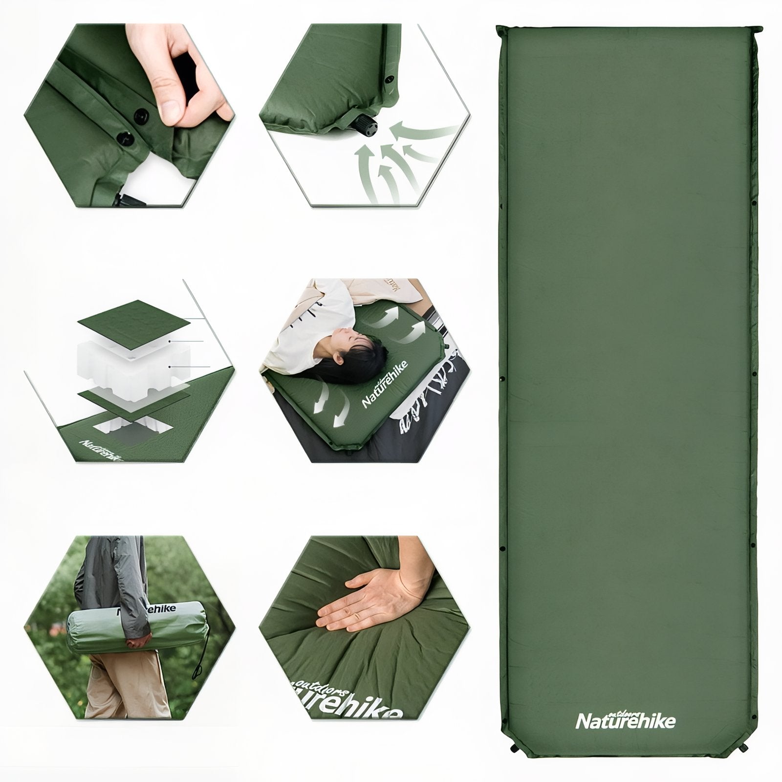 Matelas de Camping, 196 x 68 cm, Matelas Pneumatique De Camping, Matelas Autogonflant avec Coussin, Pompe à Pied Intégrée, Matelas Compact pour Camping, Randonnée, Piège de Tente et Voyage Matelas de Camping, 196 x 68 cm, Matelas Pneumatique De Camping, Matelas Autogonflant avec Coussin, Pompe à Pied Intégrée, Matelas Compact pour Camping, Randonnée, Piège de Tente et Voyage