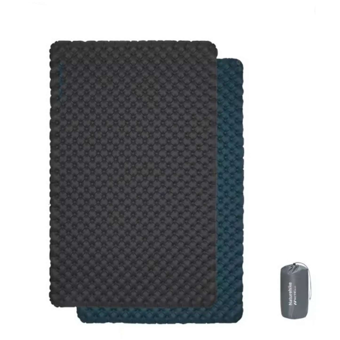 Matelas Gonflable Randonnée Ultra Léger packshot deux matelas et housse - Noir