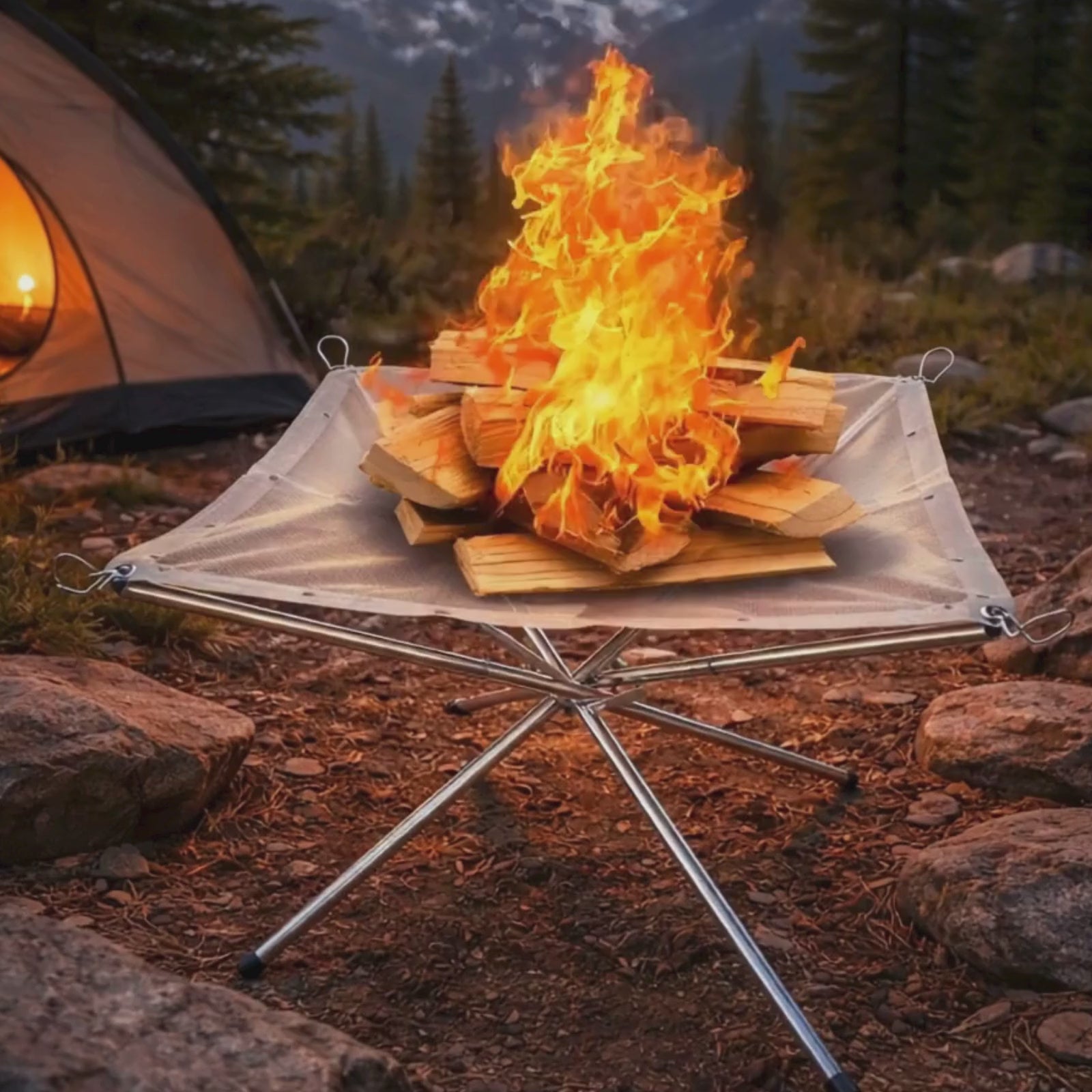 ZEN Camps NT Support de feu compact, pliable, camping, camp