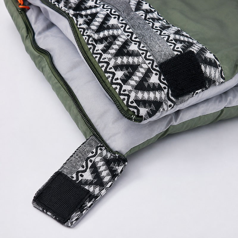 Sac de Couchage Coton Naturehike L150 détail fermeture zip réversible et velcro