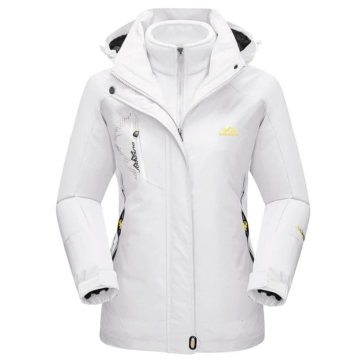 Veste 3 en 1 femme randonnée imperméable polaire - coloris blanc