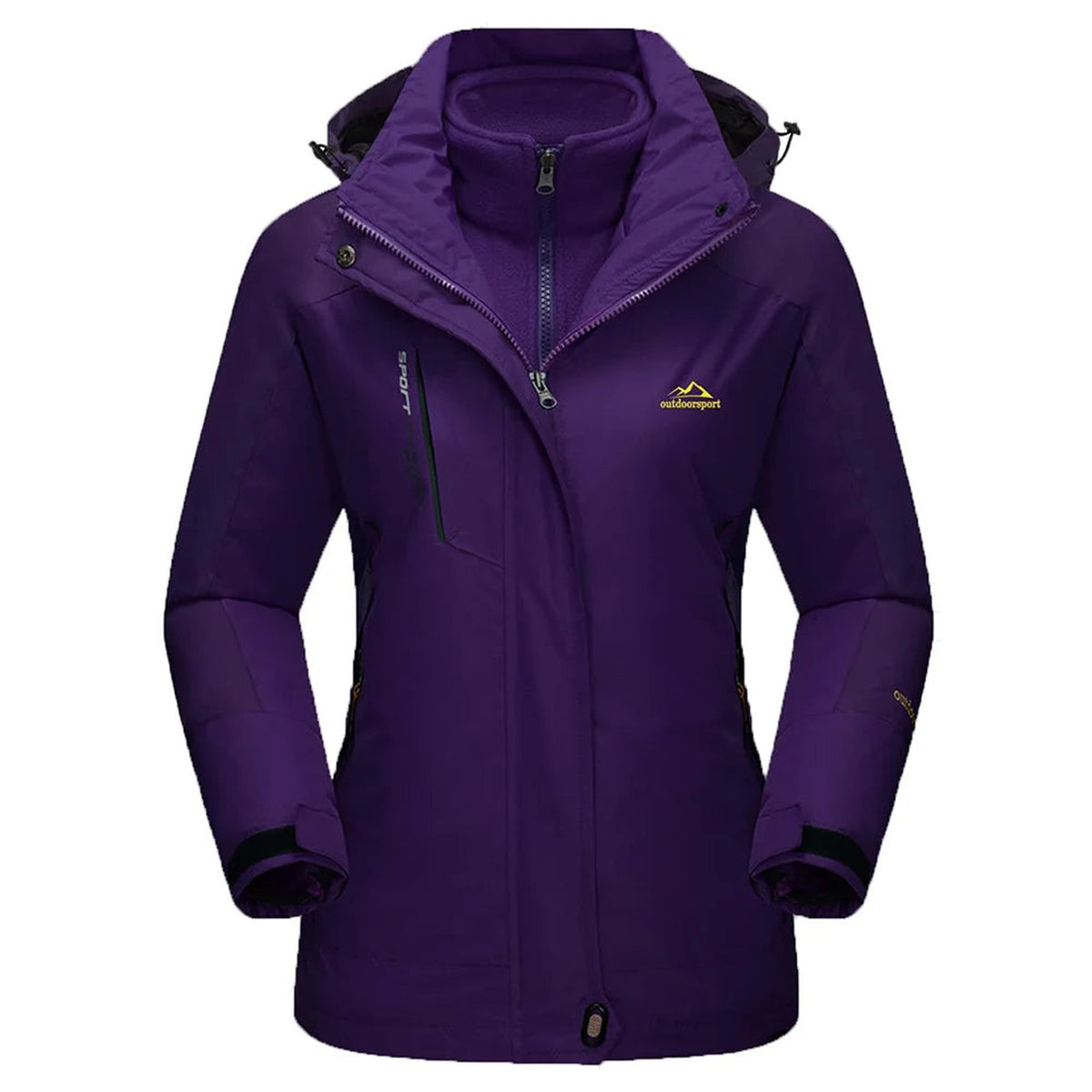 Veste 3 en 1 femme randonnée imperméable polaire - coloris violet foncé