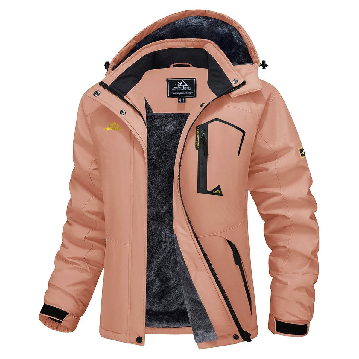 Veste Hiver Randonnée Femme Doublée Polaire - Abricot