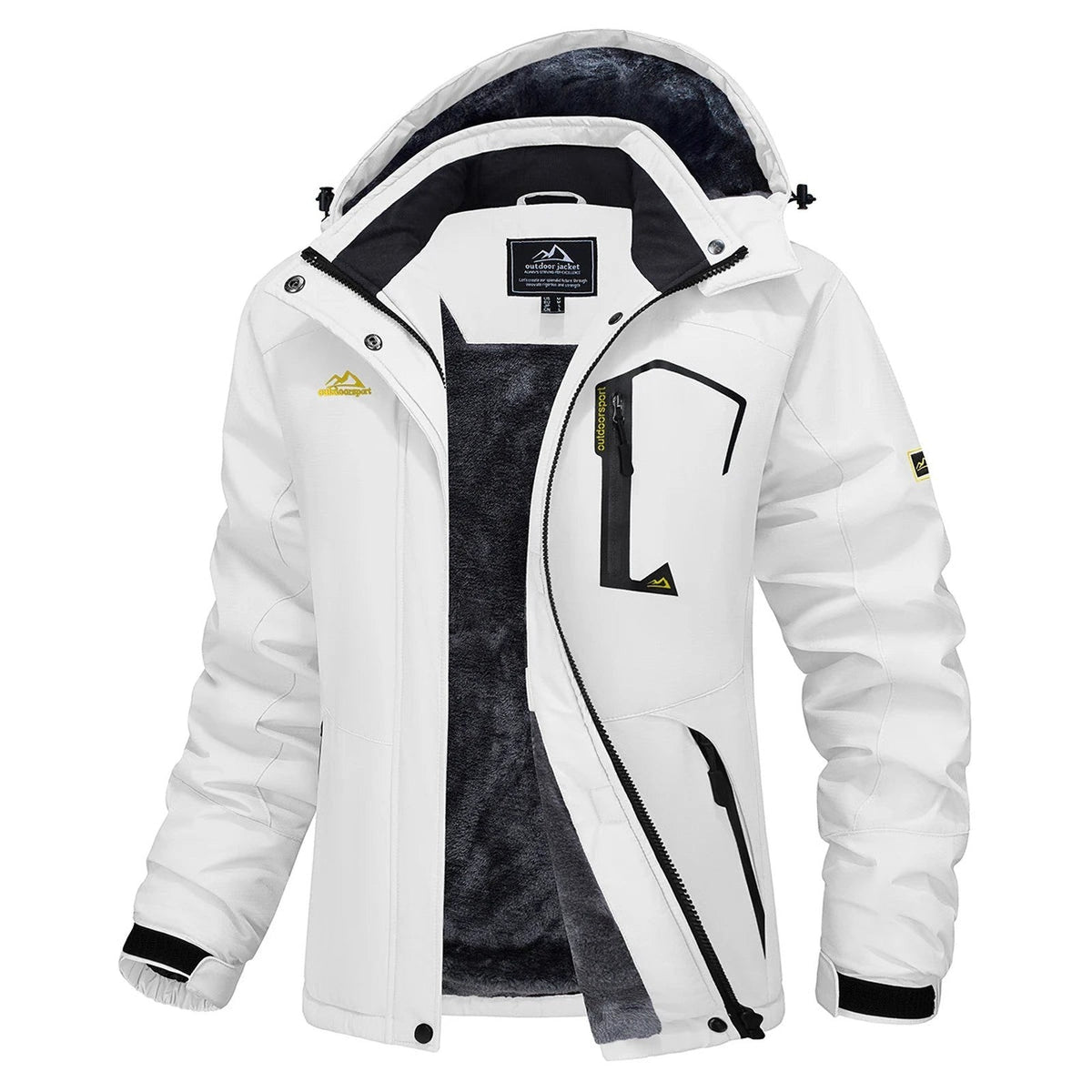 Veste Hiver Randonnée Femme Doublée Polaire - Blanc
