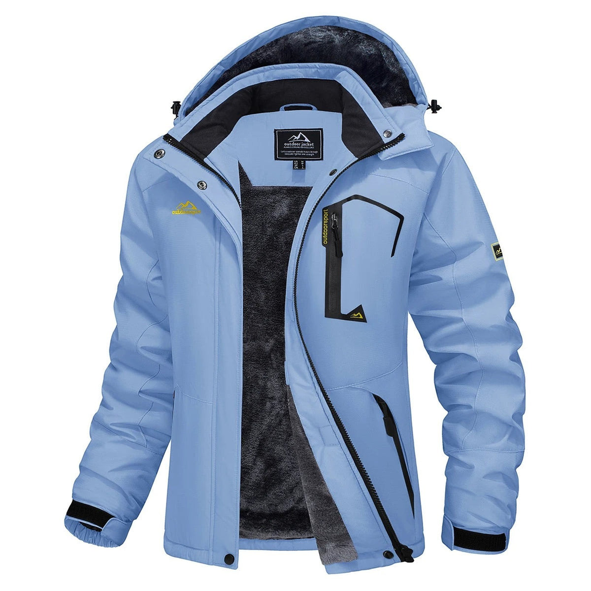 Veste Hiver Randonnée Femme Doublée Polaire - Bleu Ciel