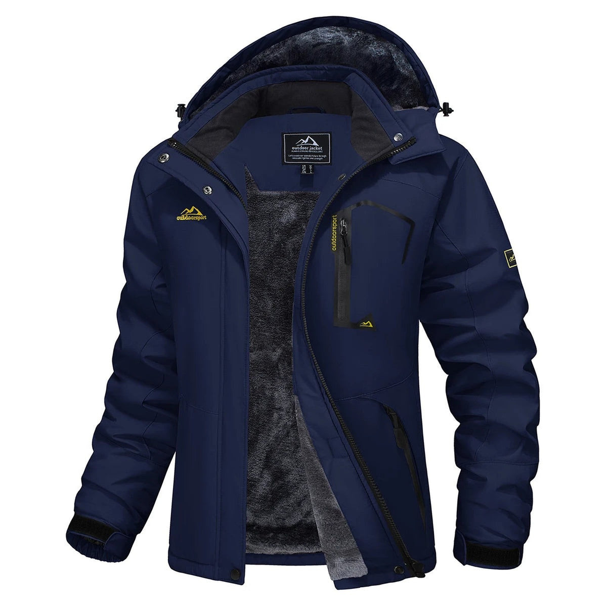 Veste Hiver Randonnée Femme Doublée Polaire - Bleu Marine