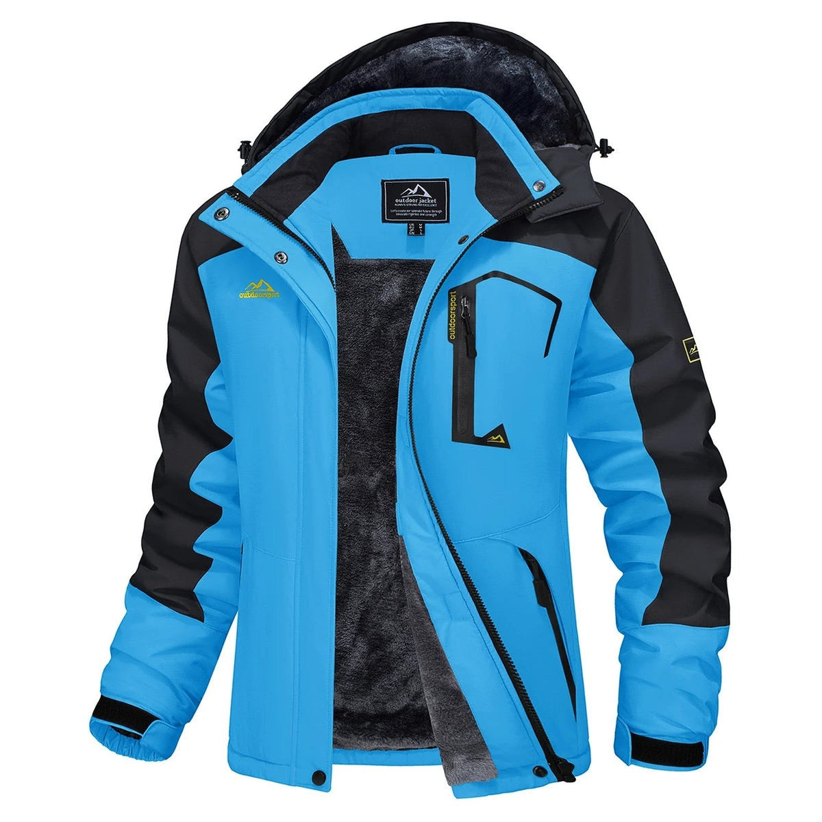 Veste Hiver Randonnée Femme Doublée Polaire - Bleu/Noir