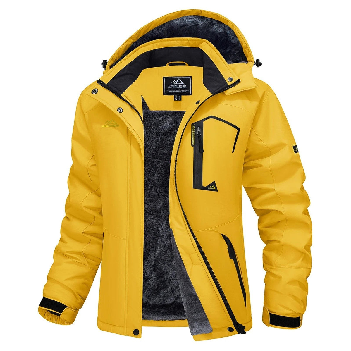 Veste Hiver Randonnée Femme Doublée Polaire - Jaune