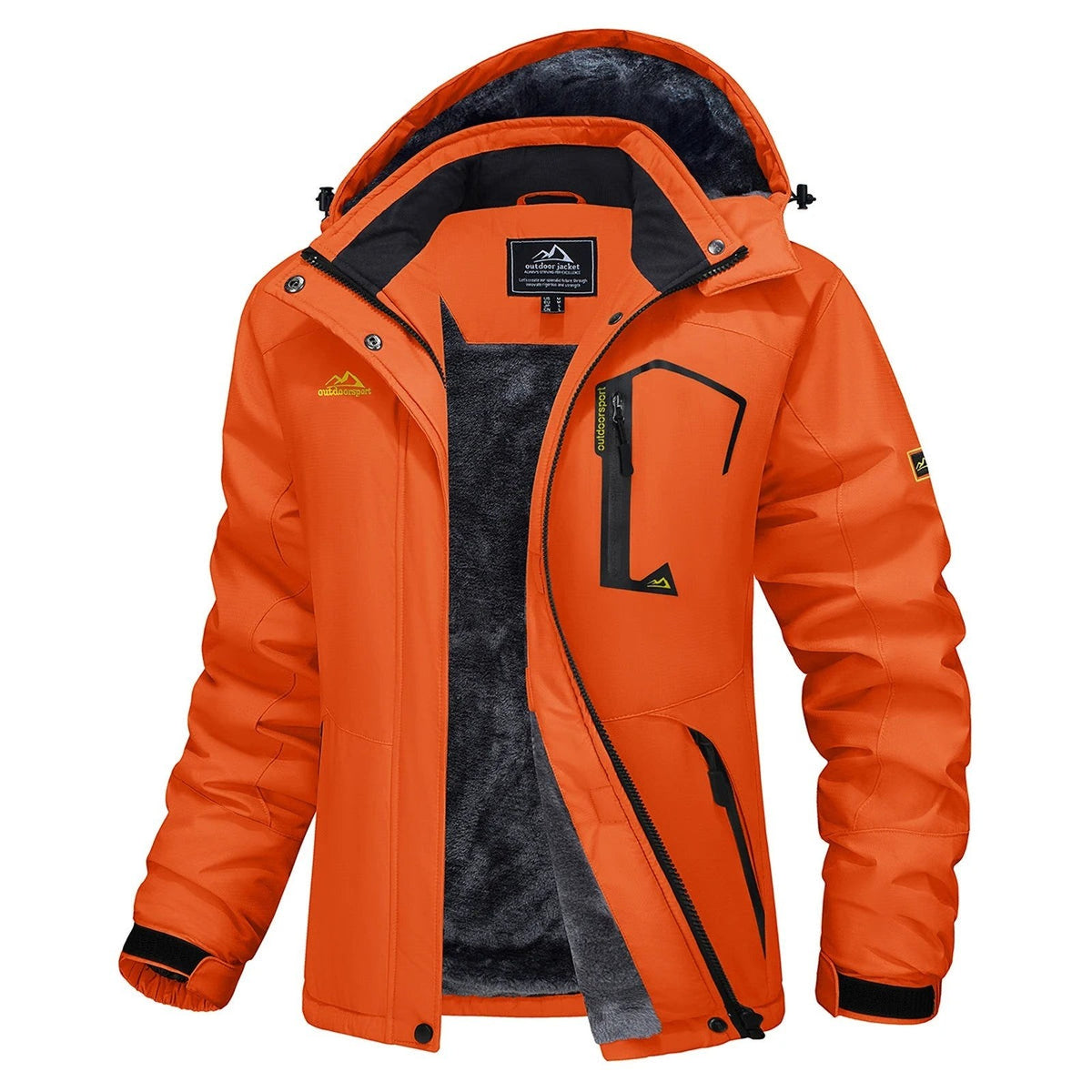 Veste Hiver Randonnée Femme Doublée Polaire - Orange