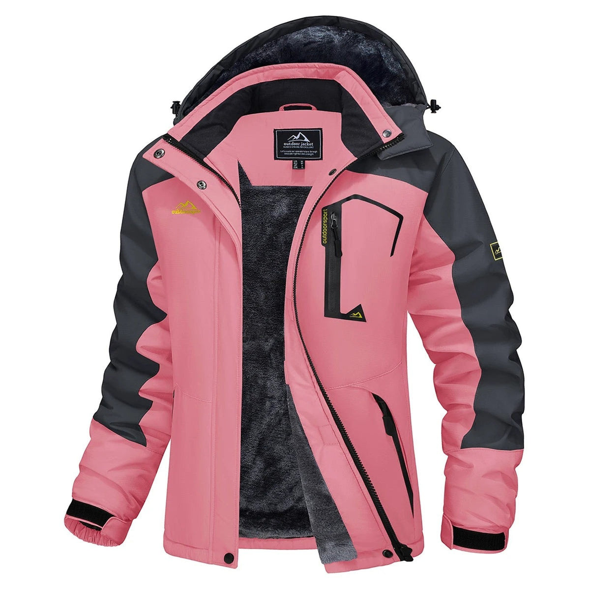 Veste Hiver Randonnée Femme Doublée Polaire - Rose/Gris