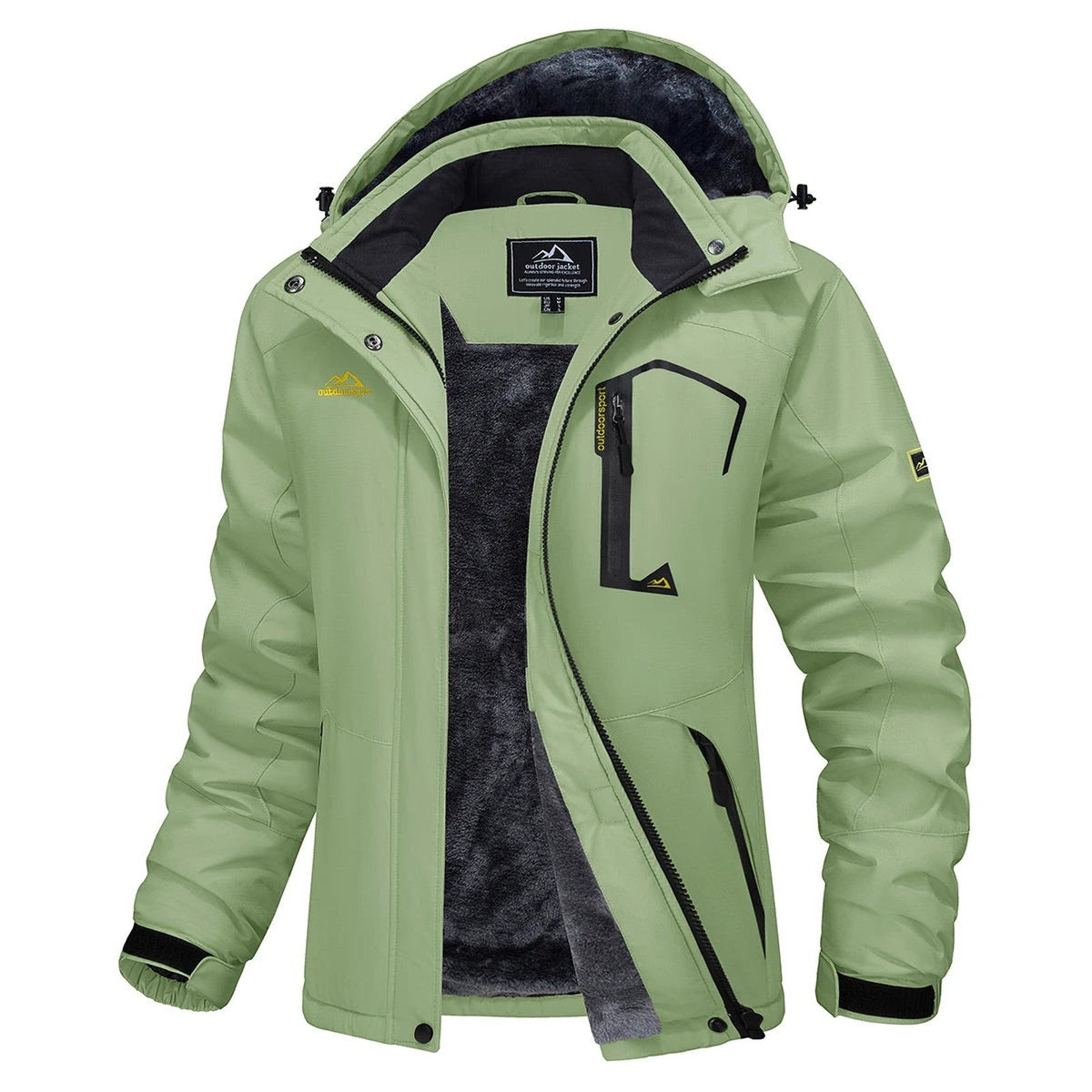 Veste Hiver Randonnée Femme Doublée Polaire - Vert Clair