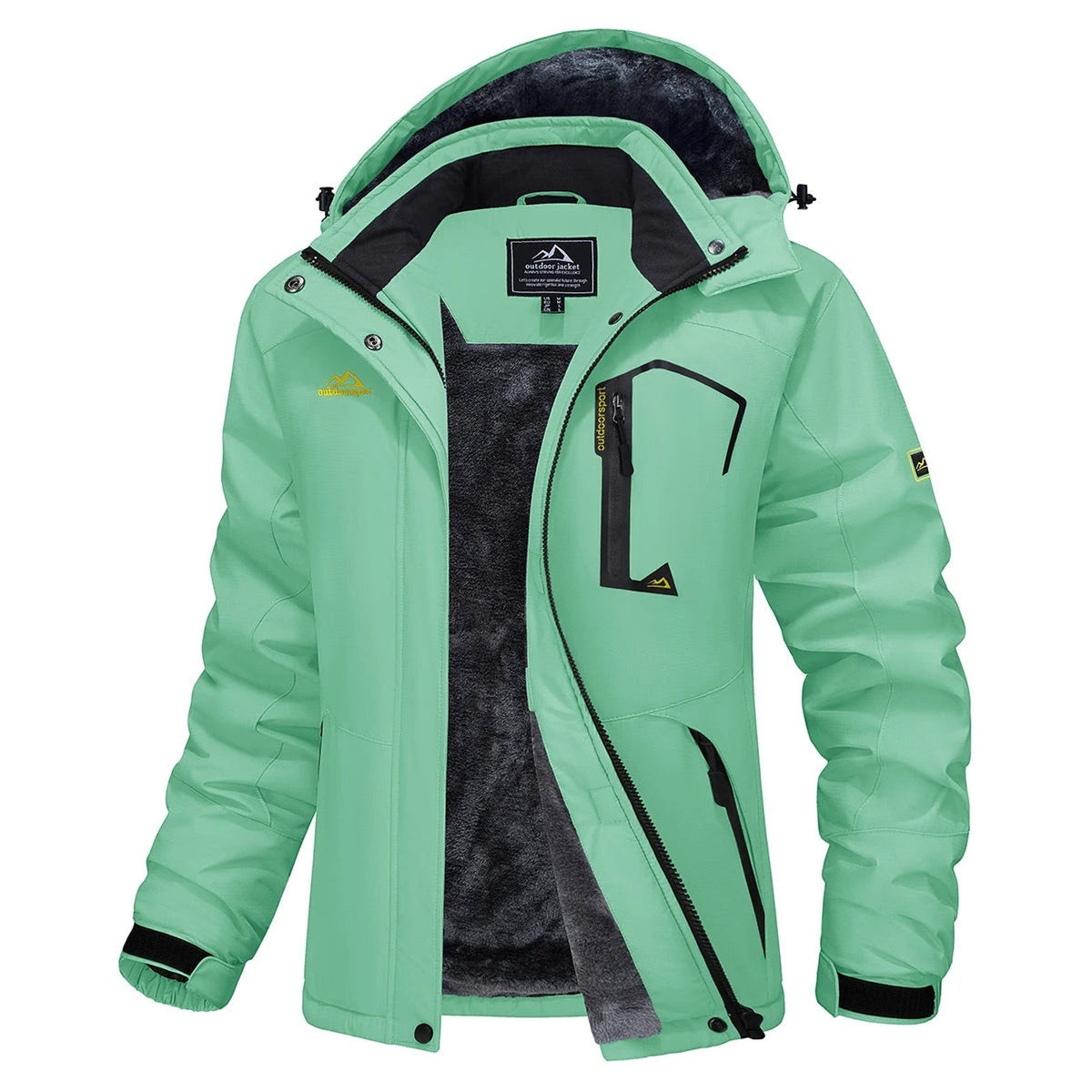 Veste Hiver Randonnée Femme Doublée Polaire - Vert Menthe
